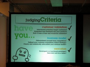 Startup Weekend judging criteria